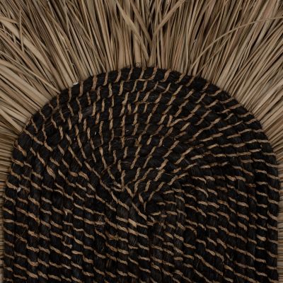 WALL DECOR OVAL MADE OF GRASS AND ABACA FIBERS IN NATURAL-BLACK COLOR 50x5x75Hcm.HM7794