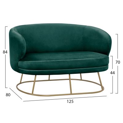 LIVING ROOM 3PCS SET ARIEN HM11051.03 CYPRESS GREEN VELVET-GOLD BASES
