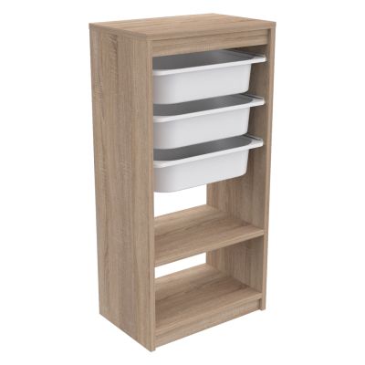 CHEST OF DRAWERS SANI HM18198.03 MELAMINE IN SONAMA-WHITE P.E. DRAWERS 45,5x30x92Hcm.