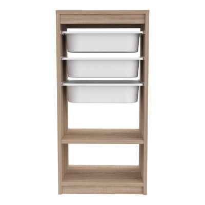 CHEST OF DRAWERS SANI HM18198.03 MELAMINE IN SONAMA-WHITE P.E. DRAWERS 45,5x30x92Hcm.