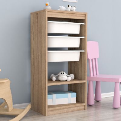 CHEST OF DRAWERS SANI HM18198.03 MELAMINE IN SONAMA-WHITE P.E. DRAWERS 45,5x30x92Hcm.