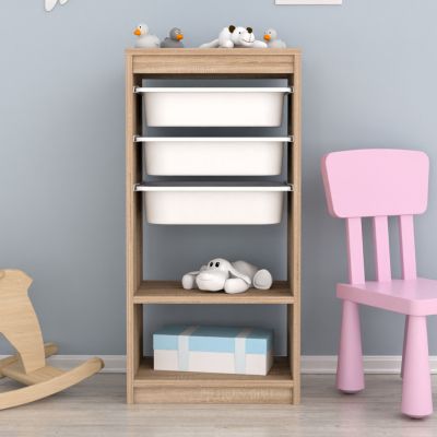 CHEST OF DRAWERS SANI HM18198.03 MELAMINE IN SONAMA-WHITE P.E. DRAWERS 45,5x30x92Hcm.