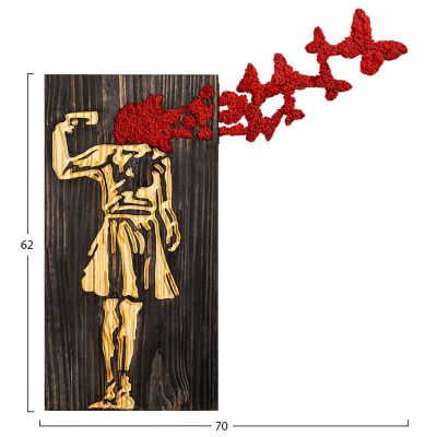 WALL DECORATION GIRL FIGURE HM4755-METAL-WOOD 62x3(thickness)x70Hcm.