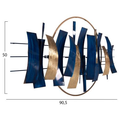 ДЕКОР ЗА СТЕНА HM4205 МЕТАЛ В СИНЬО - ЗЛАТЕН 90,5x50Hcm.