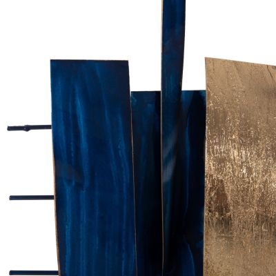 WALL DECOR HM4205 METAL IN BLUE - GOLD 90,5x50Hcm.