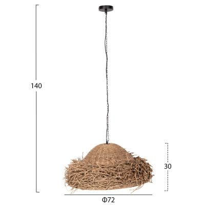CEILING PENDANT LAMP HM4347 SEAGRASS IN NATURAL COLOR Φ72x30-140Hcm.