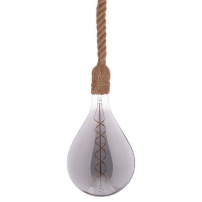 CEILING PENDANT LAMP WITH LIGHT BULB ΗΜ11928.02--ROPE 1M LONG AND 2cm THICK-E27 SOCKET