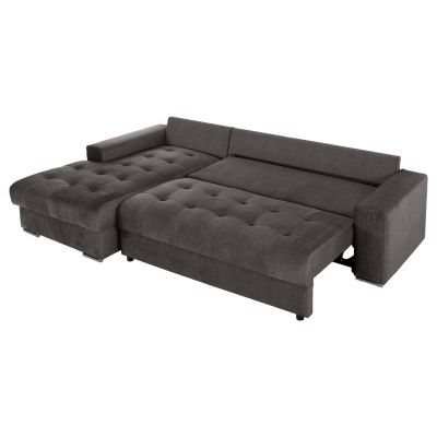 CORNER (LEFT) SOFA-BED WITH STORAGE SPACE CLANCY HM3281.02L ANTHRACITE FABRIC 308x181x92Hcm.