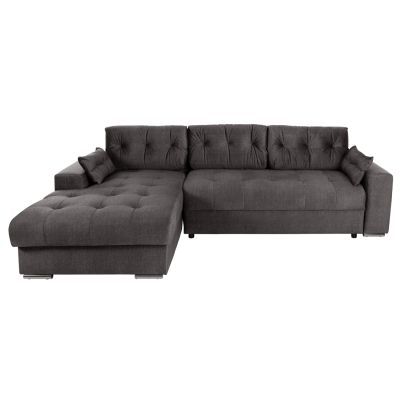 CORNER (LEFT) SOFA-BED WITH STORAGE SPACE CLANCY HM3281.02L ANTHRACITE FABRIC 308x181x92Hcm.