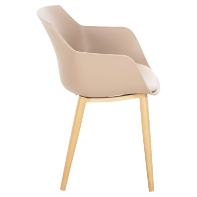 DINING CHAIR LUCIE HM8242.11 CAPPUCCINO PP-METAL LEGS IN WOOD COLOR 56x55.5x80Hcm.