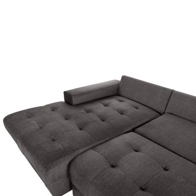 CORNER (LEFT) SOFA-BED WITH STORAGE SPACE CLANCY HM3281.02L ANTHRACITE FABRIC 308x181x92Hcm.