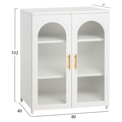 ШКАФ ВИТРИНА МЕТАЛЕН CARIL HM9571.02 БЯЛ 80x37-40x102Hcm.