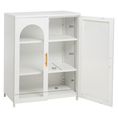 ШКАФ ВИТРИНА МЕТАЛЕН CARIL HM9571.02 БЯЛ 80x37-40x102Hcm.