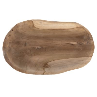 TABLE DECOR HM4293 OVAL TREY MADE OF RECYCLED TEAK WOOD 45x35x4H cm.