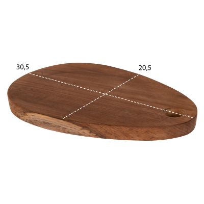 CUTTING BOARD FOR THE KITCHEN HM4288 TEAK WOOD IN NATURAL-WITH HANGING HOLE 20,5x30,5x2Hcm.