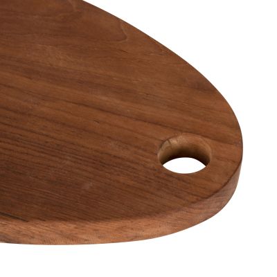 CUTTING BOARD FOR THE KITCHEN HM4288 TEAK WOOD IN NATURAL-WITH HANGING HOLE 20,5x30,5x2Hcm.