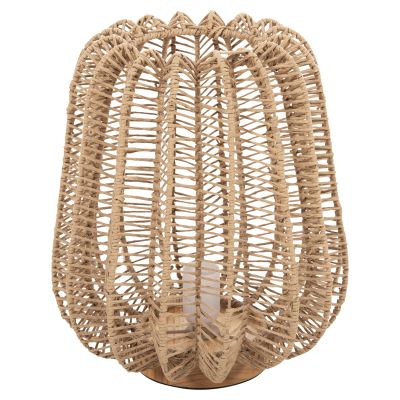 TABLE LAMP HM4350 METAL FRAME- PAPER ROPE IN NATURAL COLOR Φ29Χ34Hcm.
