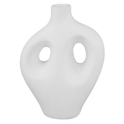 TABLE DECORATIVE VASE FLIKER HM4666.02L TERRACOTA IN WHITE--22.5x12x30Hcm.