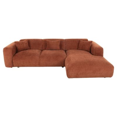 CORNER SOFA BRICKEN HM3275.03R BRICK RED FABRIC 110-282x98-160x72Hcm.