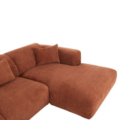 CORNER SOFA BRICKEN HM3275.03R BRICK RED FABRIC 110-282x98-160x72Hcm.