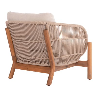 OUTDOOR LOUNGE ARMCHAIR SANJI HM6221 ACACIA WOOD-ALUMINUM-ROPE 88x78x68-75Hcm.