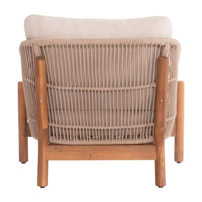 OUTDOOR LOUNGE ARMCHAIR SANJI HM6221 ACACIA WOOD-ALUMINUM-ROPE 88x78x68-75Hcm.