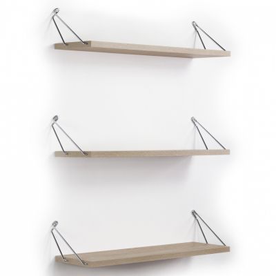 WALL SHELVES SET 3PCS MELAMINE AND METAL BHAN HM9173.01 SONAMA CHROME 60x12,5x18Υ cm.