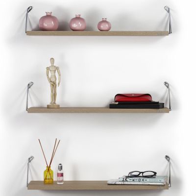 WALL SHELVES SET 3PCS MELAMINE AND METAL BHAN HM9173.01 SONAMA CHROME 60x12,5x18Υ cm.