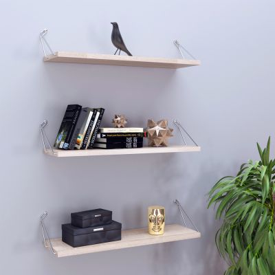 WALL SHELVES SET 3PCS MELAMINE AND METAL BHAN HM9173.01 SONAMA CHROME 60x12,5x18Υ cm.