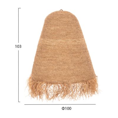 CEILING PENDANT LAMP HM4030 RATTAN IN NATURAL COLOR Φ100x100-103Hcm.