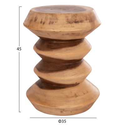 ROUND STOOL BELLOWS HM18235.11 SOLID SUAR WOOD IN NATURAL Φ35x45Hcm.