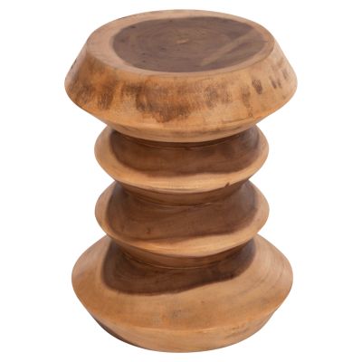 ROUND STOOL BELLOWS HM18235.11 SOLID SUAR WOOD IN NATURAL Φ35x45Hcm.