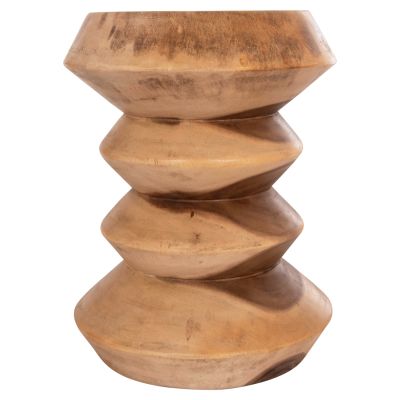 ROUND STOOL BELLOWS HM18235.11 SOLID SUAR WOOD IN NATURAL Φ35x45Hcm.