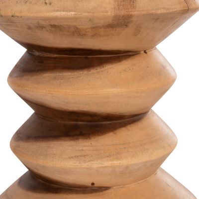 ROUND STOOL BELLOWS HM18235.11 SOLID SUAR WOOD IN NATURAL Φ35x45Hcm.
