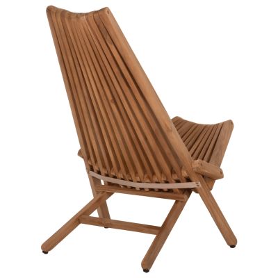FOLDING OUTDOOR LOUNGE ARMCHAIR CAMY HM5962 TEAK WOOD IN NATURAL COLOR 54x90x91Hcm.