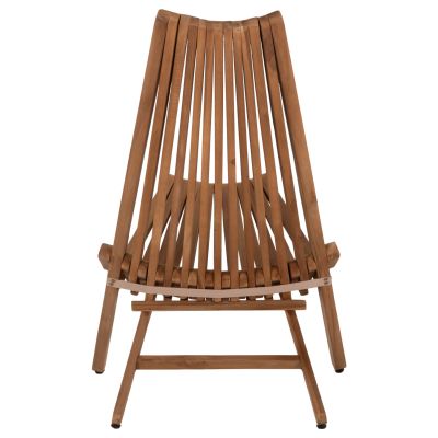 FOLDING OUTDOOR LOUNGE ARMCHAIR CAMY HM5962 TEAK WOOD IN NATURAL COLOR 54x90x91Hcm.