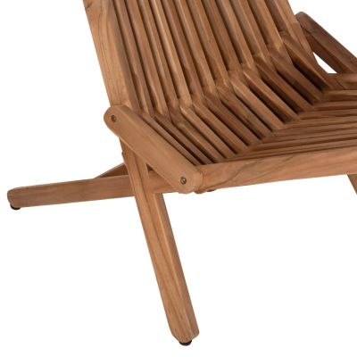 FOLDING OUTDOOR LOUNGE ARMCHAIR CAMY HM5962 TEAK WOOD IN NATURAL COLOR 54x90x91Hcm.