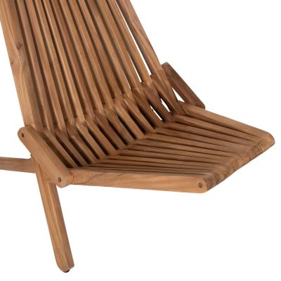 FOLDING OUTDOOR LOUNGE ARMCHAIR CAMY HM5962 TEAK WOOD IN NATURAL COLOR 54x90x91Hcm.