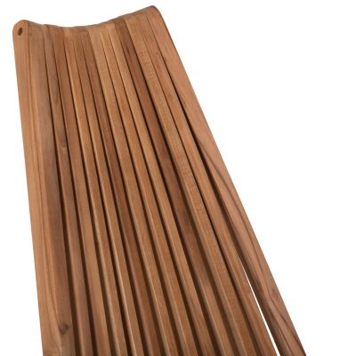FOLDING OUTDOOR LOUNGE ARMCHAIR CAMY HM5962 TEAK WOOD IN NATURAL COLOR 54x90x91Hcm.
