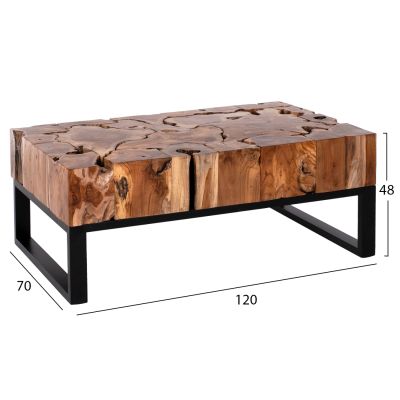 ХОЛНА МАСА FB99355 ПРАВОЪГЪЛНА ТИК МАСИВ НАТУРАЛ 120X70X48H