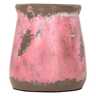 DECORATIVE VASE HM4381 TERRACOTTA IN PINK COLORING Φ18Χ20Hcm.