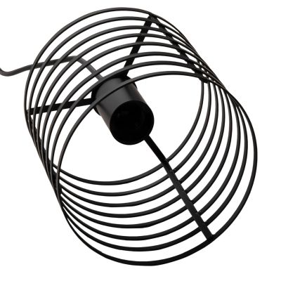 CEILING PENDANT LAMP HM4090 BLACK CYLINDRICAL METAL CAP Φ16x124Hcm.