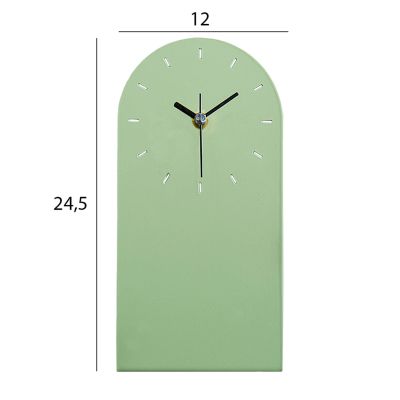 TABLE CLOCK HM4339.02 METAL IN LIGHT GREEN 12X24.5H cm.
