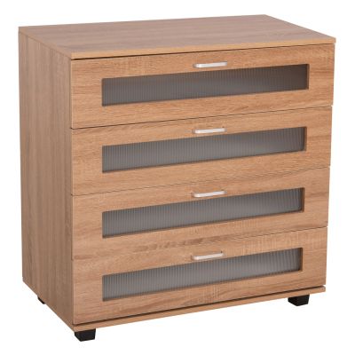 CHEST OF DRAWERS THORGAN HM9880.01 MELAMINE IN SONAMA-4 DRAWERS 80Χ40Χ83Hcm.