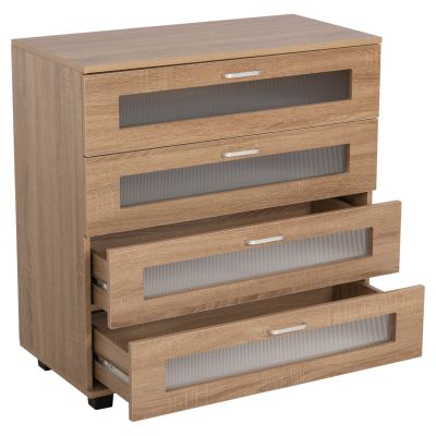 CHEST OF DRAWERS THORGAN HM9880.01 MELAMINE IN SONAMA-4 DRAWERS 80Χ40Χ83Hcm.