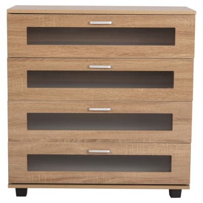 CHEST OF DRAWERS THORGAN HM9880.01 MELAMINE IN SONAMA-4 DRAWERS 80Χ40Χ83Hcm.