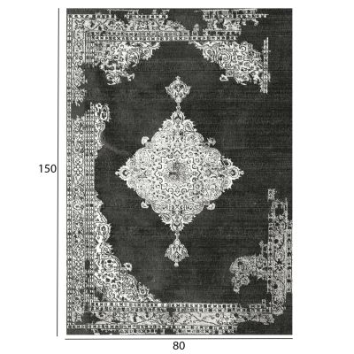 JOSIANE, HM7676.12 80X150cm, grey vintage carpet, fringes