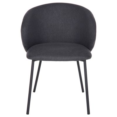 DINING CHAIR ISIAH HM9615.01 GREY FABRIC-BLACK METAL LEGS 56x56x76Hcm.