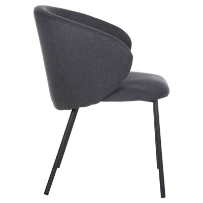 DINING CHAIR ISIAH HM9615.01 GREY FABRIC-BLACK METAL LEGS 56x56x76Hcm.