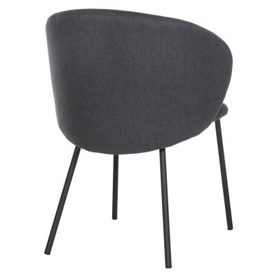 DINING CHAIR ISIAH HM9615.01 GREY FABRIC-BLACK METAL LEGS 56x56x76Hcm.